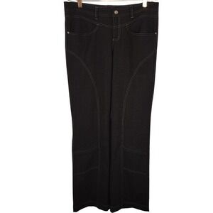 Athleta Canyon Casual Wool Blend Stretch Boot Cut Pants Zipper Pockets 10 Tall